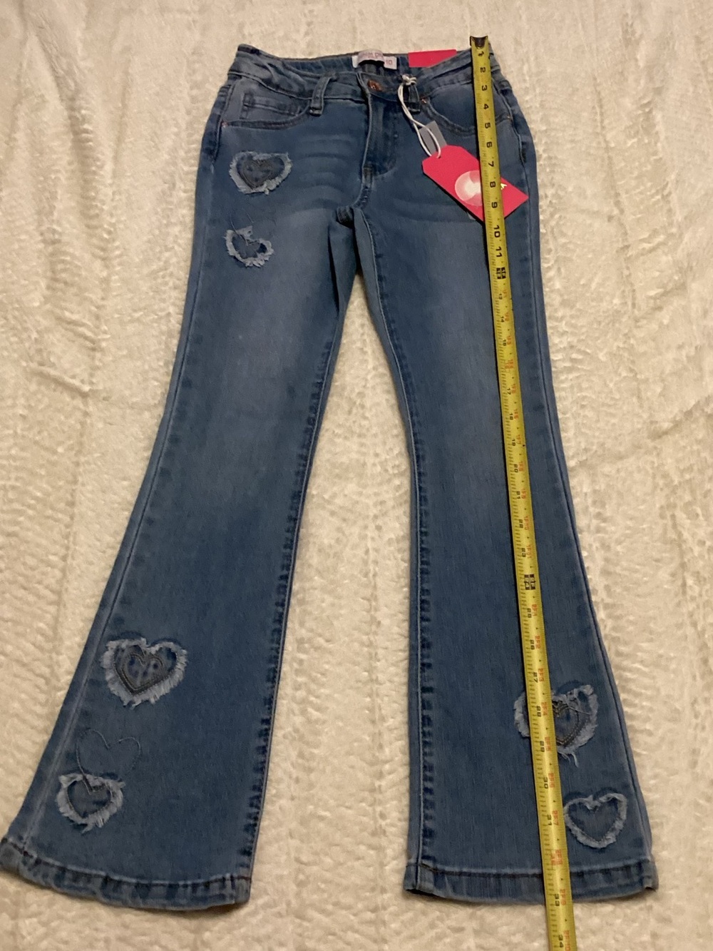 Denim Diva Girls Sz 10 Flare Heart NWT Heart Patchwork Girls Jeans